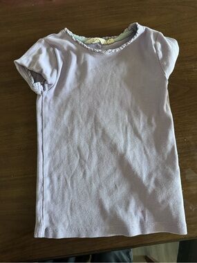 Mini Boden Lavender Ribbed Short Sleeve Tee